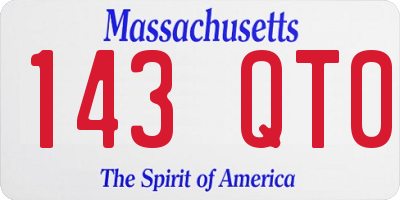 MA license plate 143QT0