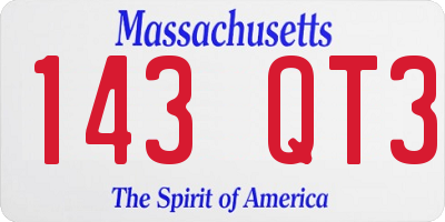 MA license plate 143QT3