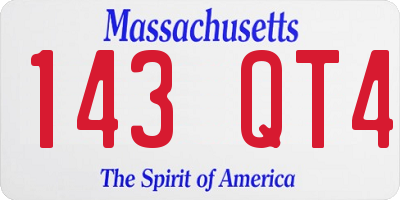 MA license plate 143QT4