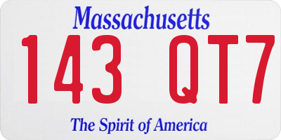 MA license plate 143QT7