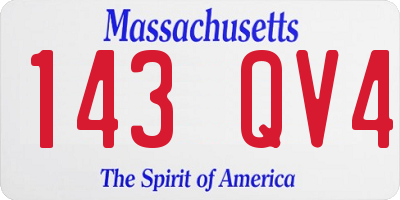 MA license plate 143QV4