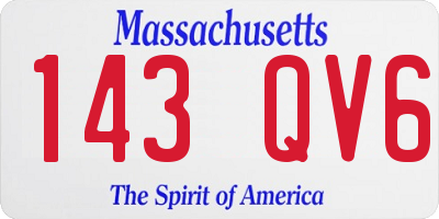 MA license plate 143QV6