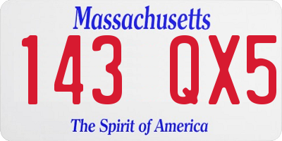 MA license plate 143QX5