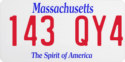 MA license plate 143QY4
