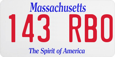 MA license plate 143RB0