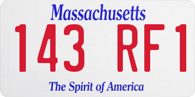 MA license plate 143RF1