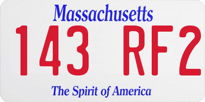MA license plate 143RF2