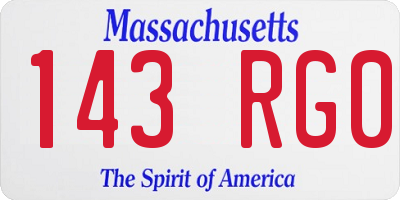 MA license plate 143RG0