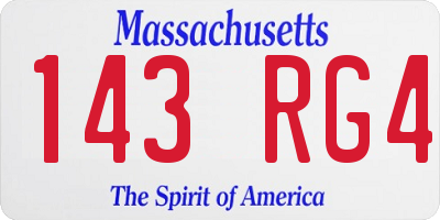 MA license plate 143RG4