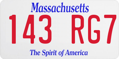 MA license plate 143RG7