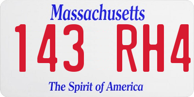 MA license plate 143RH4