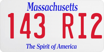 MA license plate 143RI2