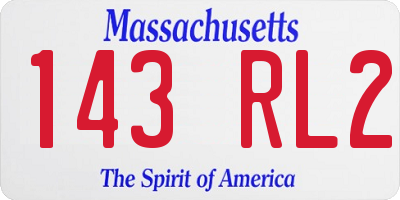 MA license plate 143RL2