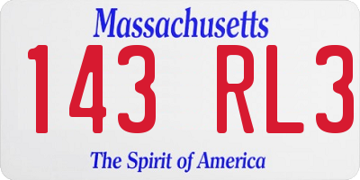 MA license plate 143RL3