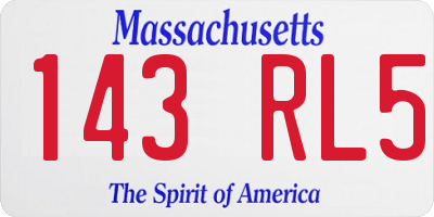 MA license plate 143RL5