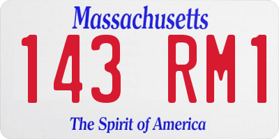 MA license plate 143RM1