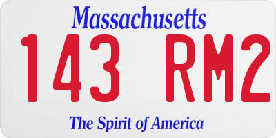 MA license plate 143RM2