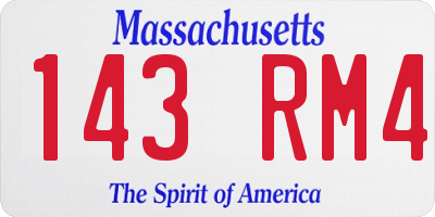 MA license plate 143RM4