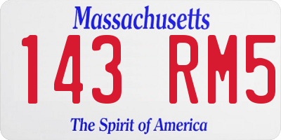 MA license plate 143RM5