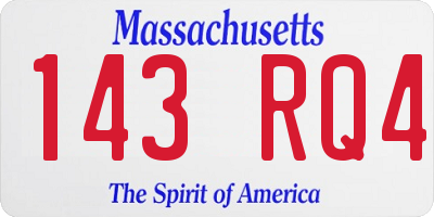 MA license plate 143RQ4