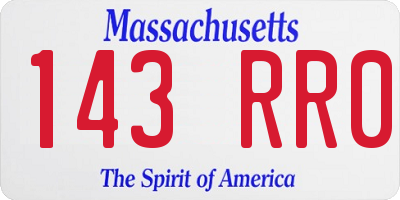 MA license plate 143RR0