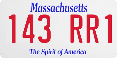 MA license plate 143RR1