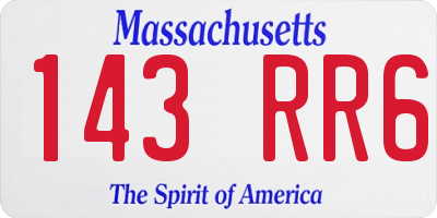 MA license plate 143RR6