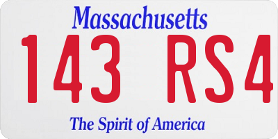MA license plate 143RS4