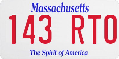 MA license plate 143RT0