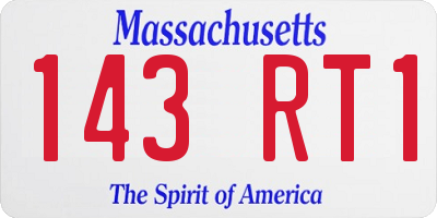 MA license plate 143RT1