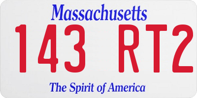MA license plate 143RT2
