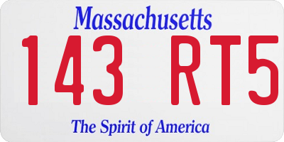 MA license plate 143RT5