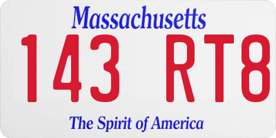 MA license plate 143RT8