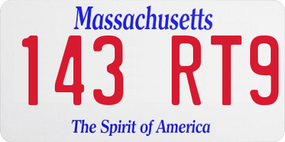 MA license plate 143RT9
