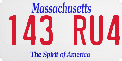 MA license plate 143RU4