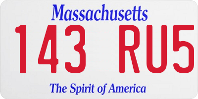 MA license plate 143RU5