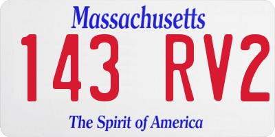 MA license plate 143RV2