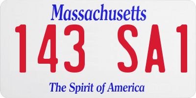 MA license plate 143SA1