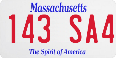 MA license plate 143SA4