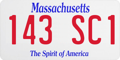 MA license plate 143SC1