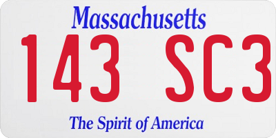 MA license plate 143SC3