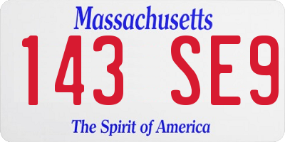 MA license plate 143SE9