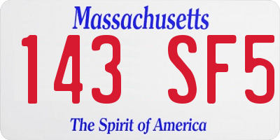 MA license plate 143SF5