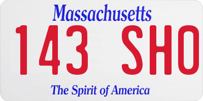 MA license plate 143SH0