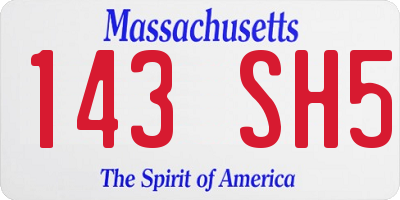 MA license plate 143SH5