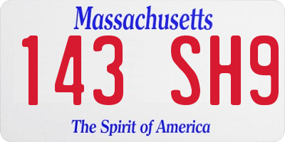 MA license plate 143SH9