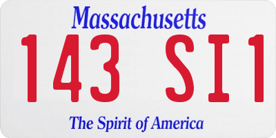 MA license plate 143SI1