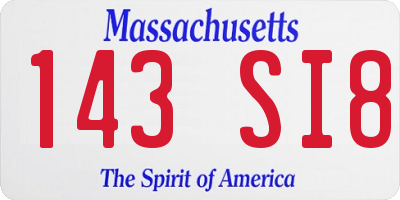 MA license plate 143SI8