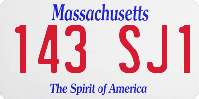 MA license plate 143SJ1