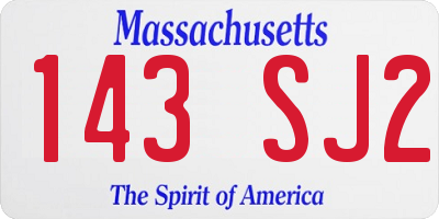 MA license plate 143SJ2
